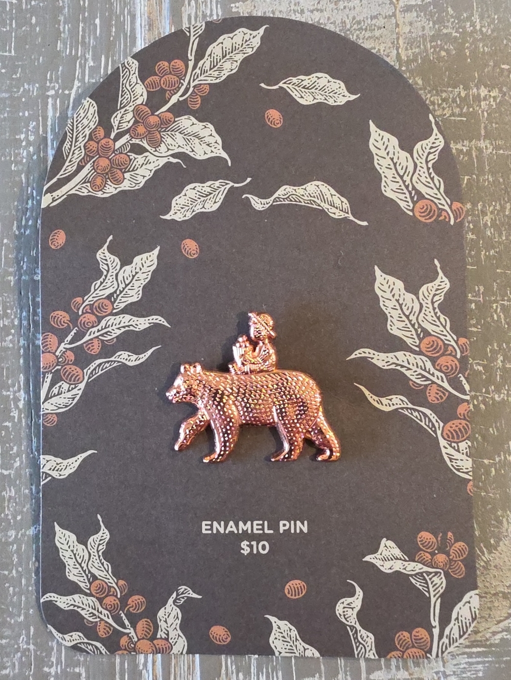 The Boy and The Bear Coffee Roasters - Rose Gold Enamel Pin, Swedish Folk Tale